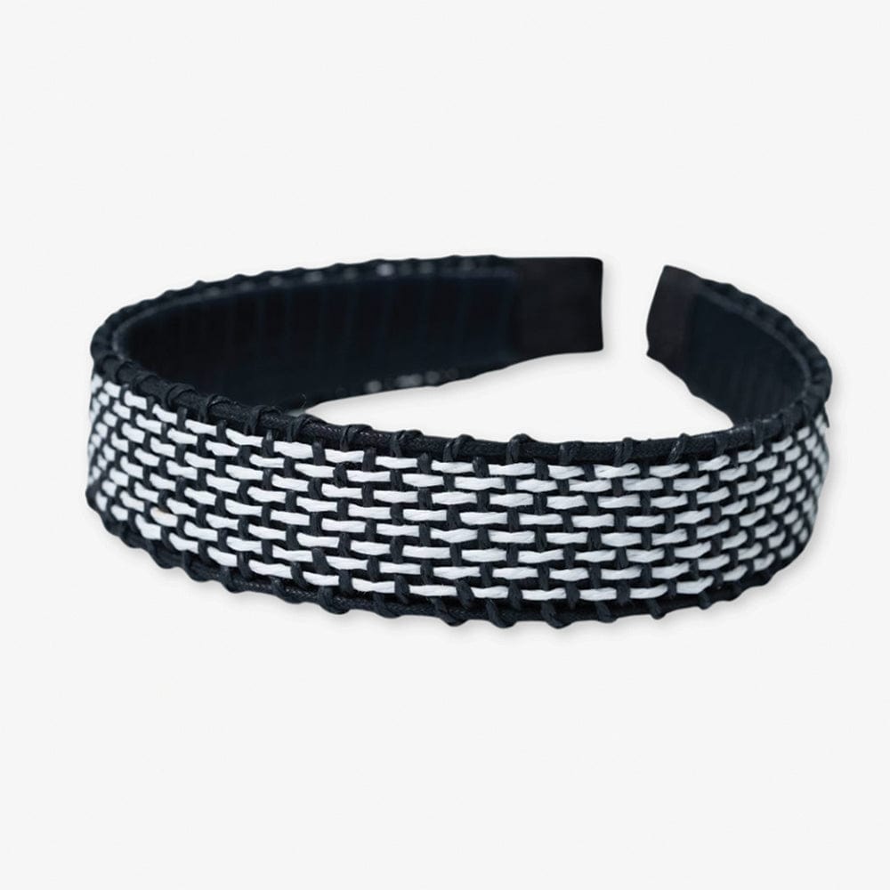 Caroline Two Color Woven Raffia Headband Ivory Wholesale