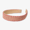 Caroline Two Color Woven Raffia Headband Peach Wholesale