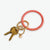 Shannon Two Color Woven Raffia Key Ring Coral/Peach Wholesale