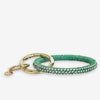 Shannon Two Color Woven Raffia Key Ring Kelly Green/Pink Wholesale