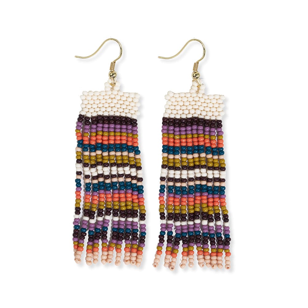Adaline Horizontal Stripes Beaded Earrings