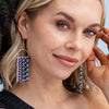 Allison Mixed Checker Beaded Fringe Earrings Iceland Wholesale