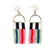 Allison Vertical Stipes Beaded Fringe Earrings Tomato Red Wholesale