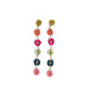 Amanda Multi Color Flower Beaded Dangle Earrings Rainbow Wholesale