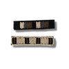 Anna Striped Beaded 2 Pack Hair Clip Black Wholesale