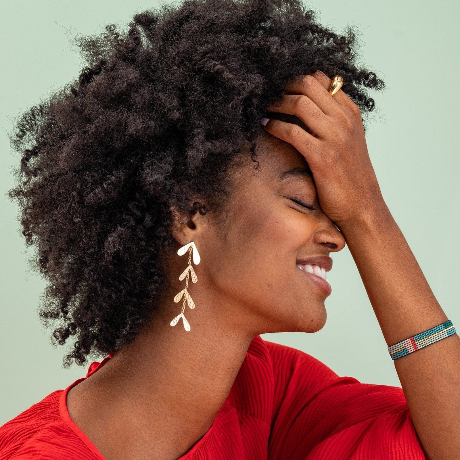 Autumn Falling Leaves Dangle Earrings Brass Wholesale