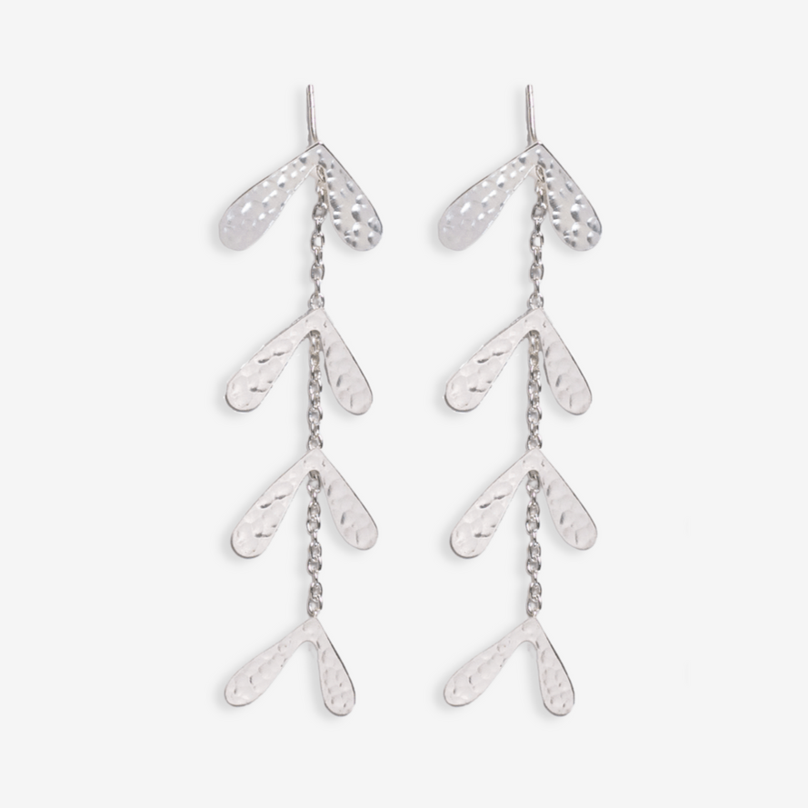 Autumn Falling Weeping Willow Dangle Earrings Silver Wholesale
