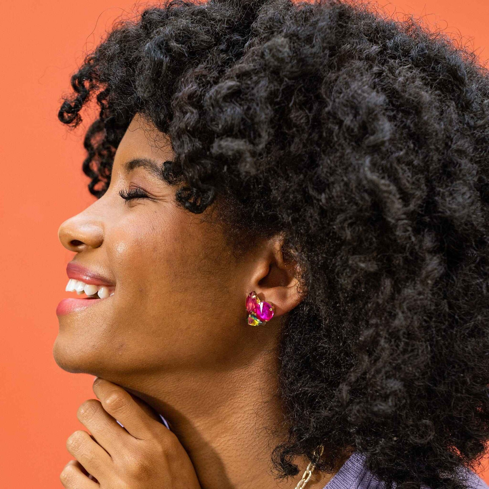 Bailey Mixed Post Earrings Magenta Wholesale