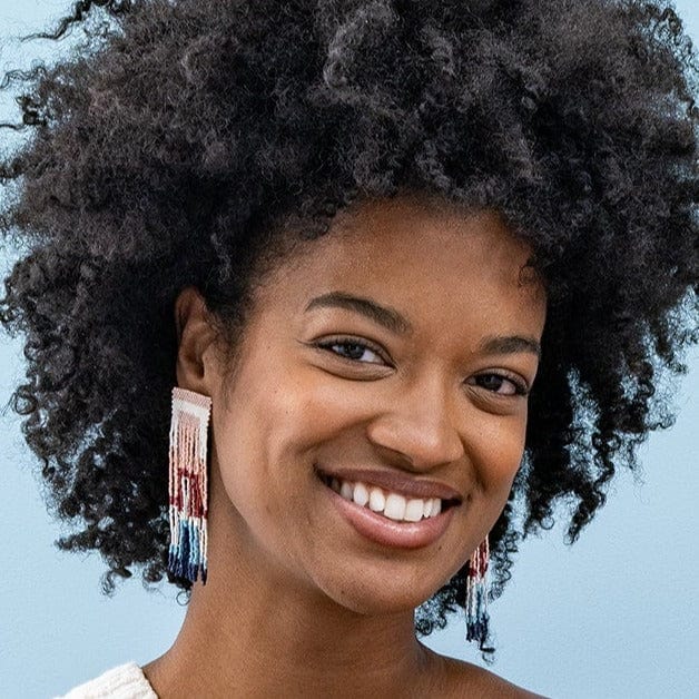 Belle Geo Shapes Beaded Fringe Earrings Copenhagen Wholesale