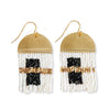 Birdie Abstract Earrings Black and White Wholesale