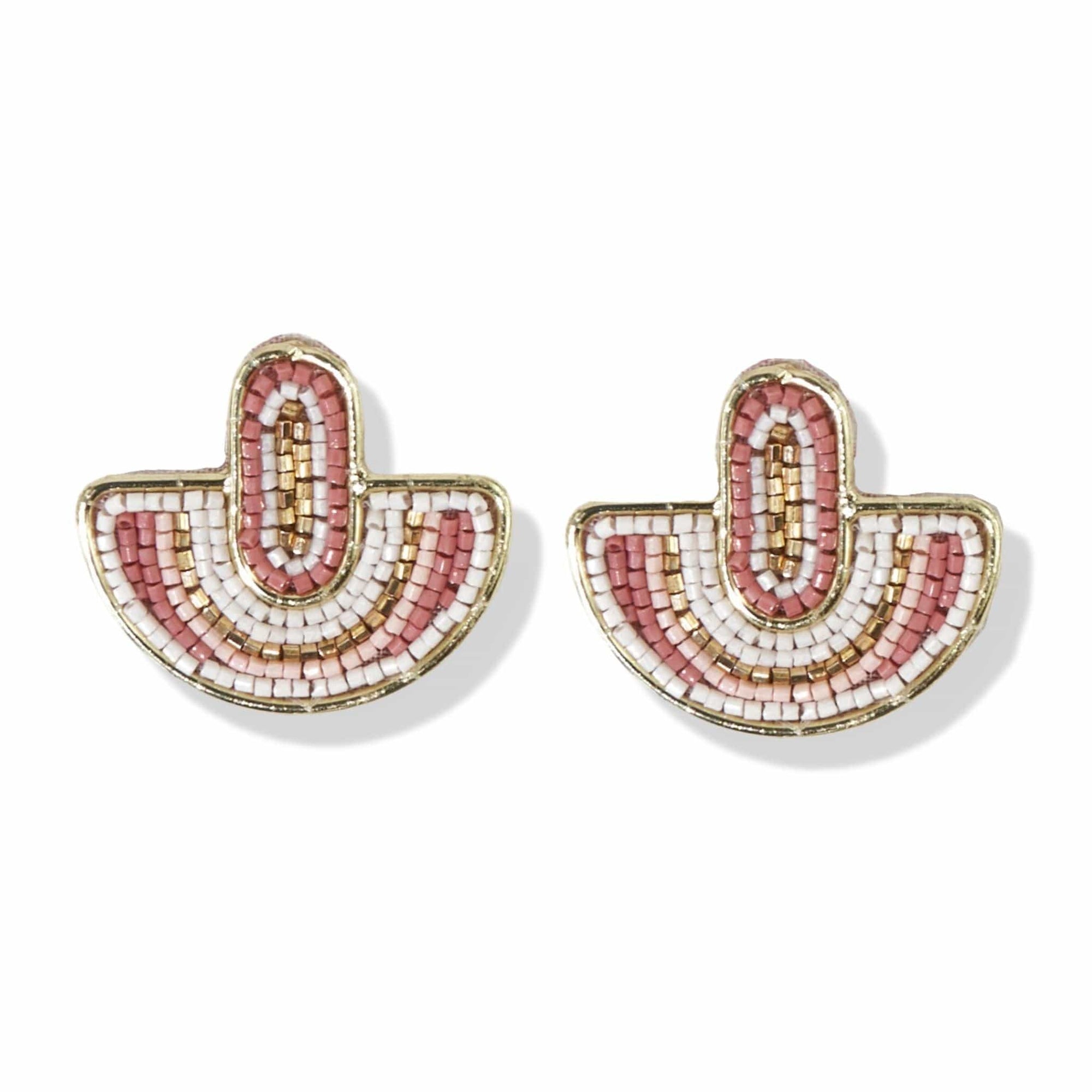 Loren Arched Earrings Light Pink Wholesale