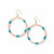 Courtney Alternating Beaded Hoop Earrings Light Pink and Green Wholesale