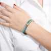 Alex Horizontal Colorblock Beaded Stretch Bracelet Modern Teal + Poppy Wholesale
