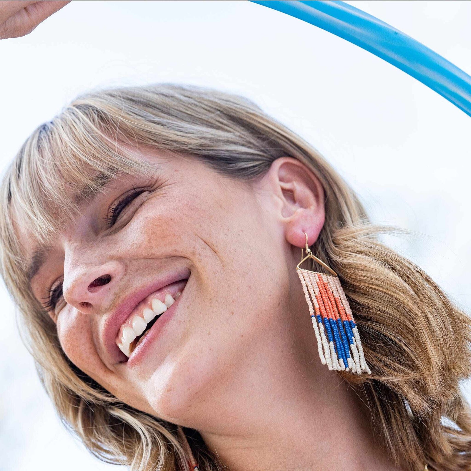 Brooke Split Diamond Beaded Fringe Earrings Coastal Wholesale