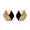 Casey Hexagon Post Beaded Earrings Black Wholesale
