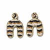 Matilda Horizontal Striped Earrings Black and White Wholesale