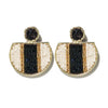 Naomi Vertical Striped Earrings Black and White Wholesale