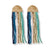 Riley Vertical Striped Earrings Teal Wholesale