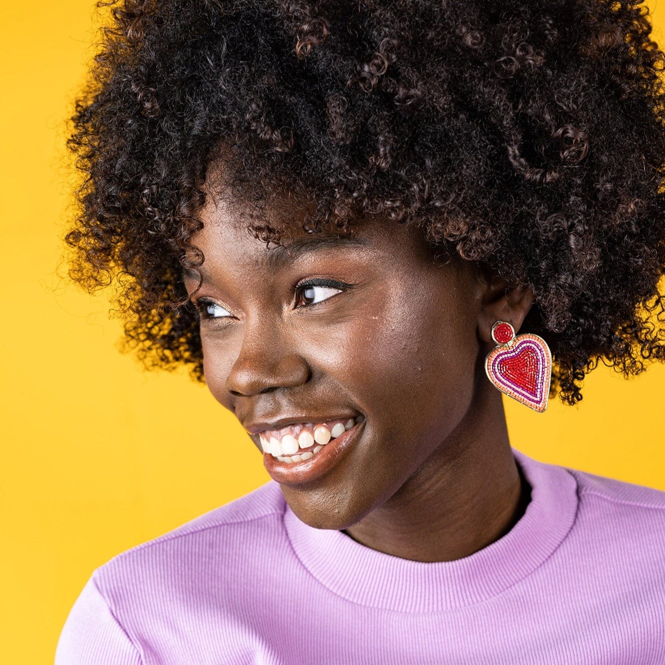 Rosie Heart Outline Earrings Red Wholesale