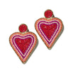 Rosie Heart Outline Earrings Red Wholesale
