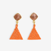 Celia Small Triangle Drop With Semi-Precious Stone Post Earrings Coral Wholesale