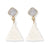 Celia Small Triangle Drop With Semi-Precious Stone Post Ivory Wholesale