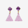 Celia Small Triangle Drop With Semi-Precious Stone Post Earrings Light Lavender Wholesale