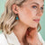 Celia Small Triangle Drop With Semi-Precious Stone Post Earrings Teal Wholesale