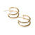 Celine Thick Double Bar Hoop Earrings Brass Wholesale