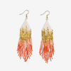 Claire Ombre Beaded Fringe Earrings Coral Wholesale