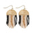 Claudia 3 Color Stripe Short Beaded Fringe Earrings Black/White Wholesale