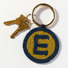E Navy Monogram Seed Bead Key Ring Wholesale