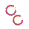 Eve Angles Beaded Hoop Earrings Hot Pink Wholesale