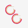 Eve Ombre Beaded Hoop Earrings Hot Pink/Coral Wholesale