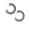 Eve Ombre Beaded Hoop Earrings Navy Wholesale