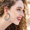 Eve Ombre Beaded Hoop Earrings Navy Wholesale