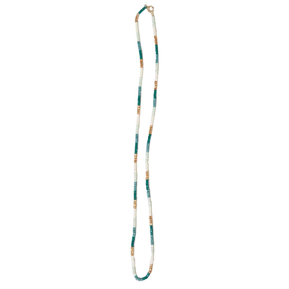 Everly Single Strand 2mm Luxe Bead Necklace Emerald Wholesale