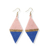 Frida Color Block Triangle Beaded Earrings Blush Wholesale
