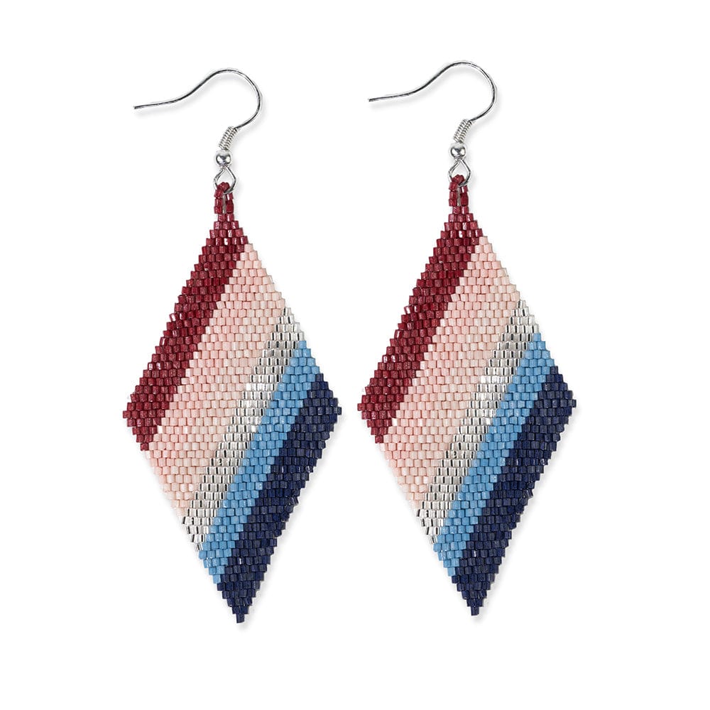 Frida Diagonal Uniform Stripe Beaded Earrings Wholesale