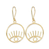 Gretchen Circle Evil Eye Earrings Brass Wholesale