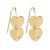 Gretchen Double Heart Threader Earrings Brass Wholesale