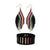 Haley + Kenzie vertical falling lines beaded earrings and bracelet set Rainbow/Black