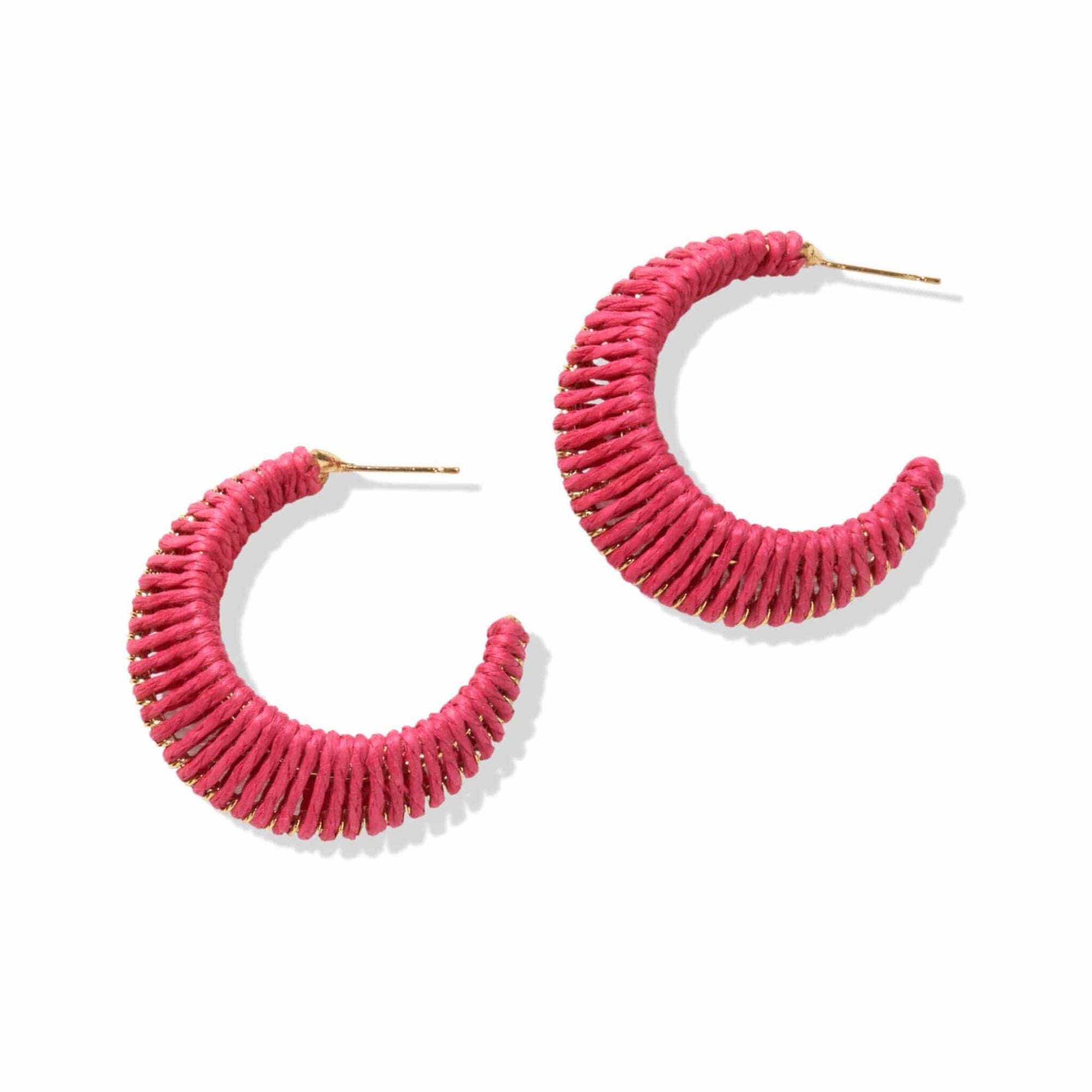 Harper Solid Hoop Earrings Hot Pink Wholesale