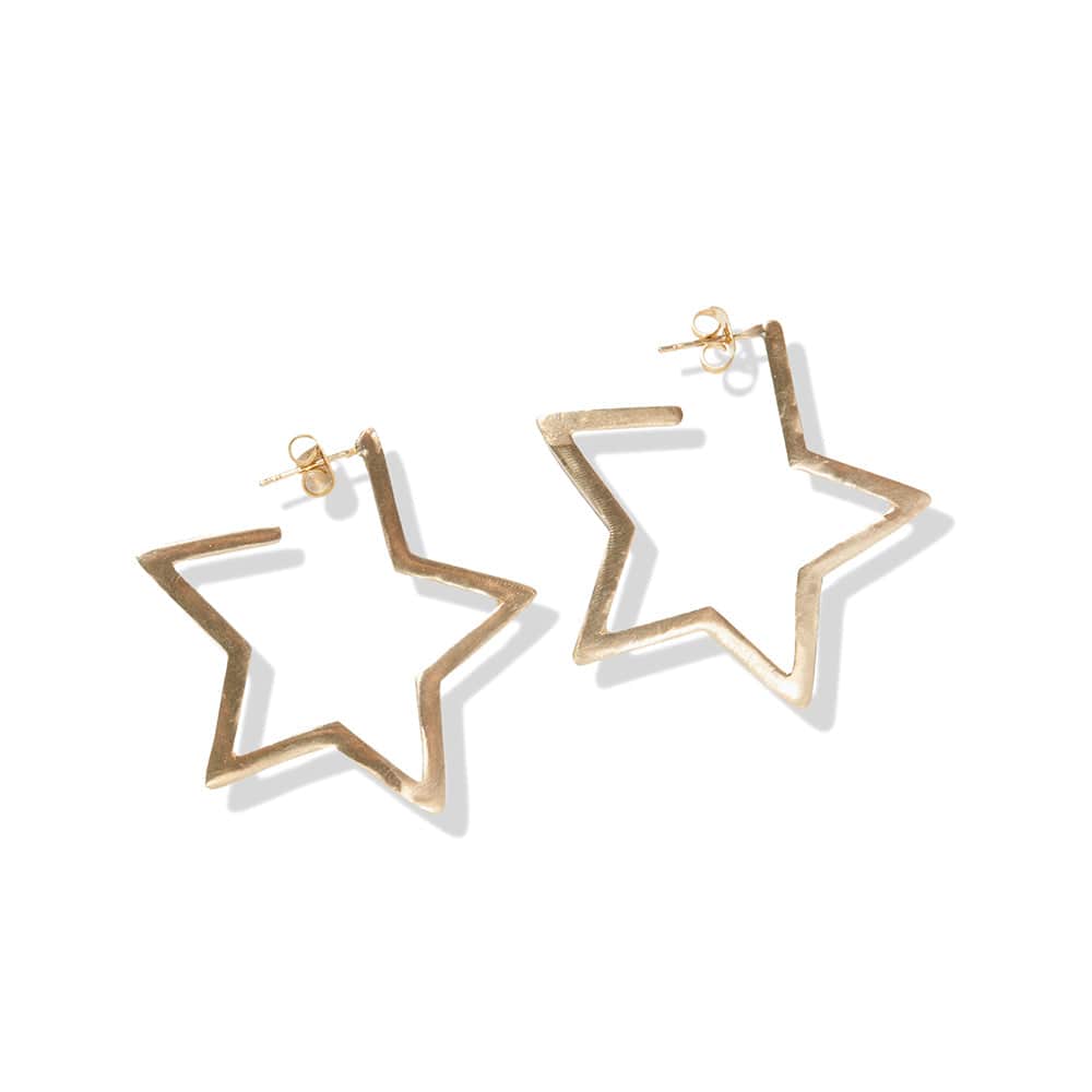 Heidi Star Hoop Earrings Brass Wholesale