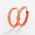 Holly Two-Color Woven Raffia Hoops Coral/Peach Wholesale