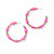 Annie Mixed Beaded Hoop Earrings Hot Pink and Green Wholesale