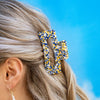 Lola Game Day Confetti Beaded Hair Claw Clip Navy and Yellow Wholesale