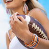 Game Day Color Block Beaded 10 Strand Stretch Bracelets Blue and Orange Wholesale