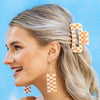 Lola Game Day Checked Beaded Hair Claw Clip Orange and White Wholesale