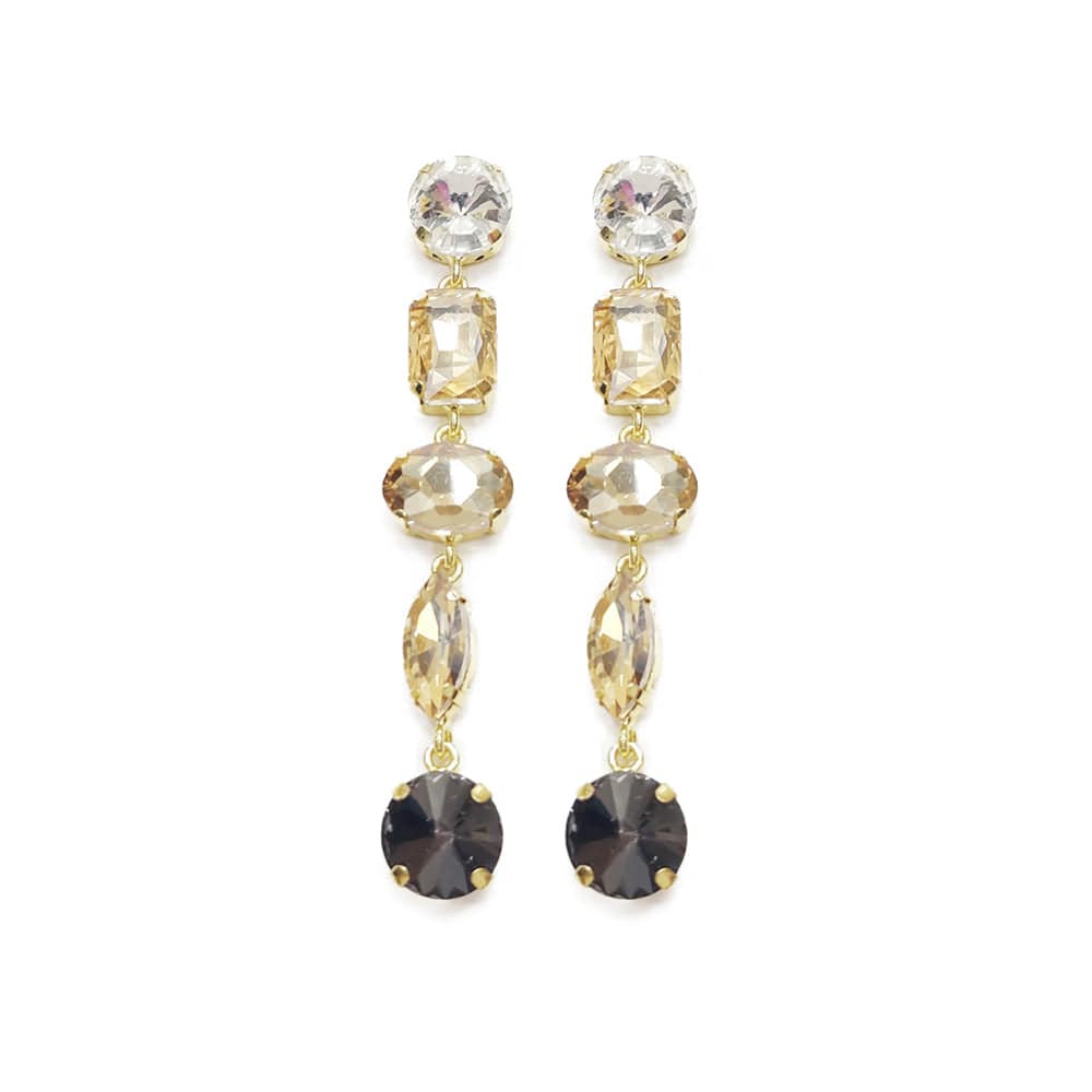 Isabella Ombre Dangle Earrings Black Wholesale